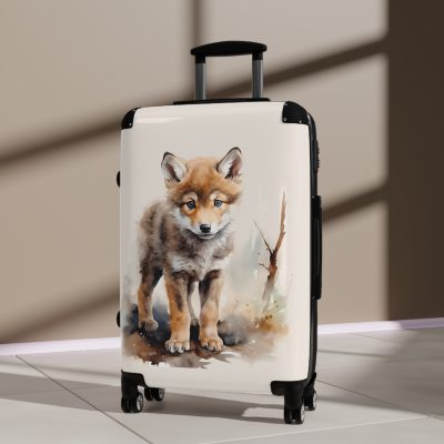 Baby Wolf Suitcase - A fun and functional kids' luggage featuring a cute baby wolf design, perfect for young adventurers seeking exciting journeys.