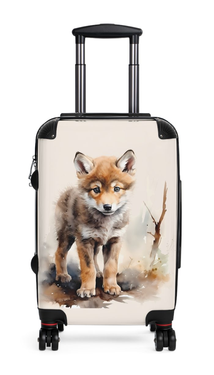 Baby Wolf Suitcase - A fun and functional kids' luggage featuring a cute baby wolf design, perfect for young adventurers seeking exciting journeys.