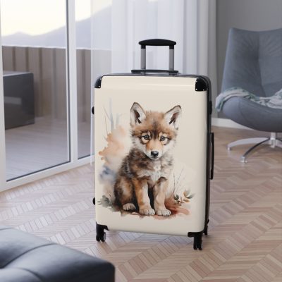 Baby Wolf Suitcase - A fun and functional kids' luggage featuring a cute baby wolf design, perfect for young adventurers seeking exciting journeys.