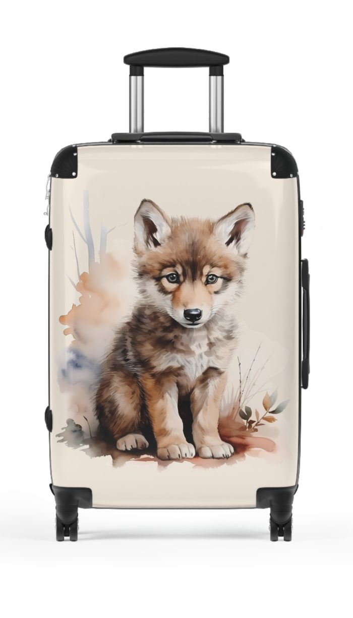 Baby Wolf Suitcase - A fun and functional kids' luggage featuring a cute baby wolf design, perfect for young adventurers seeking exciting journeys.