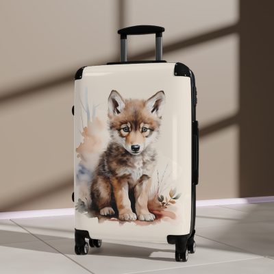 Baby Wolf Suitcase - A fun and functional kids' luggage featuring a cute baby wolf design, perfect for young adventurers seeking exciting journeys.