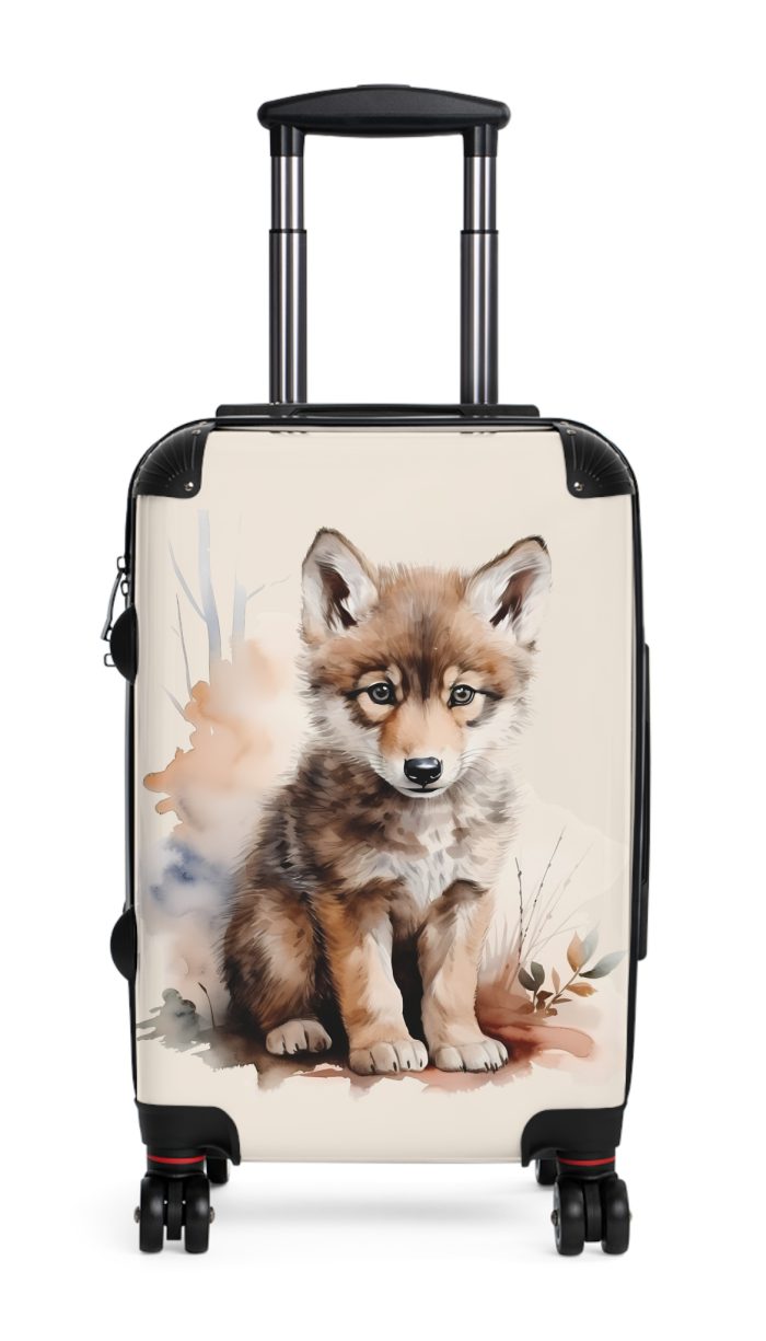 Baby Wolf Suitcase - A fun and functional kids' luggage featuring a cute baby wolf design, perfect for young adventurers seeking exciting journeys.