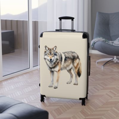 Wolf Suitcase - Adventure-themed kids' luggage designed for young travelers, ready for exploration.