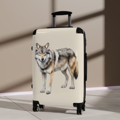 Wolf Suitcase - Adventure-themed kids' luggage designed for young travelers, ready for exploration.