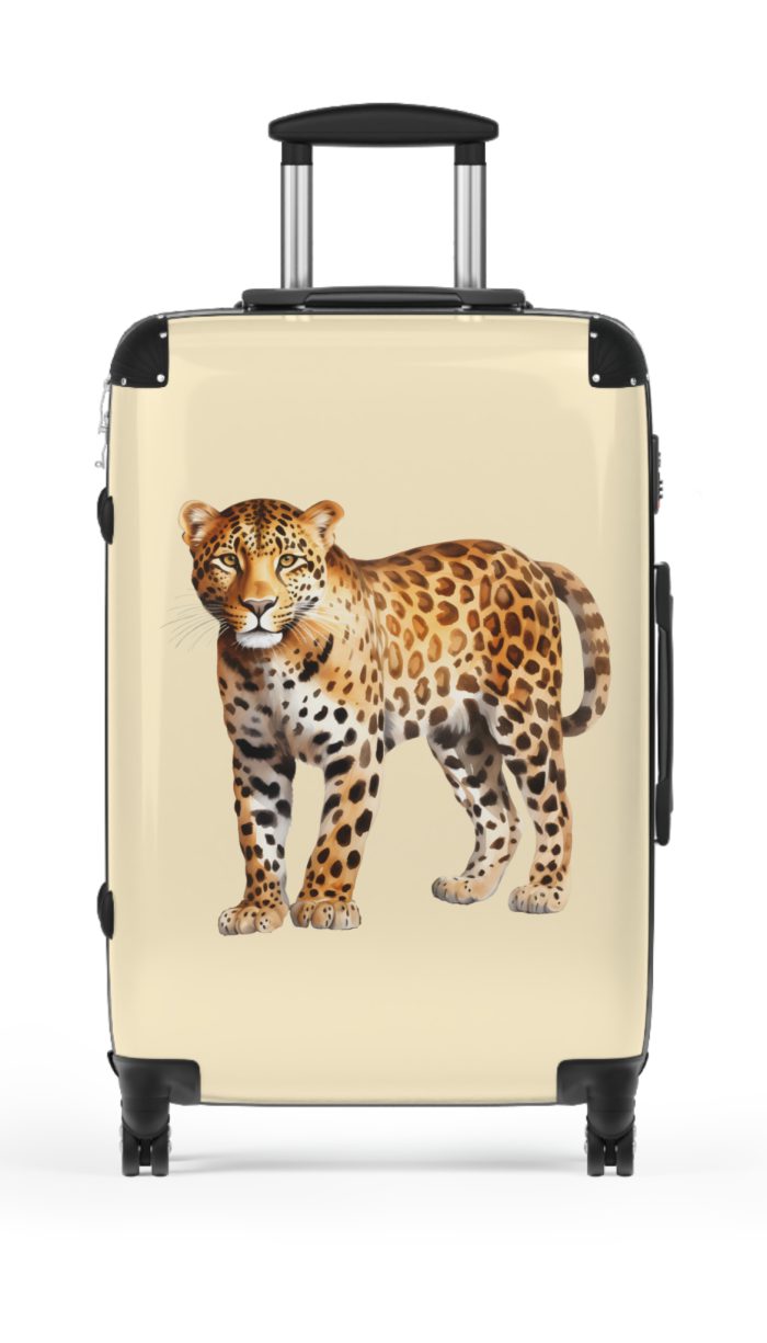 Leopard Suitcase - Stylish kids' luggage featuring a trendy leopard print design, perfect for young fashion-forward travelers.