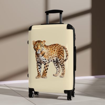 Leopard Suitcase - Stylish kids' luggage featuring a trendy leopard print design, perfect for young fashion-forward travelers.