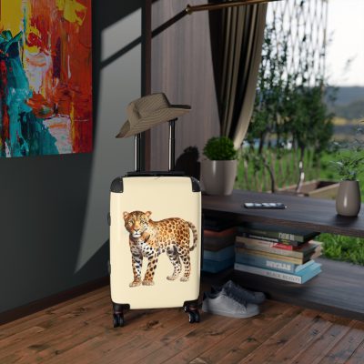 Leopard Suitcase - Stylish kids' luggage featuring a trendy leopard print design, perfect for young fashion-forward travelers.