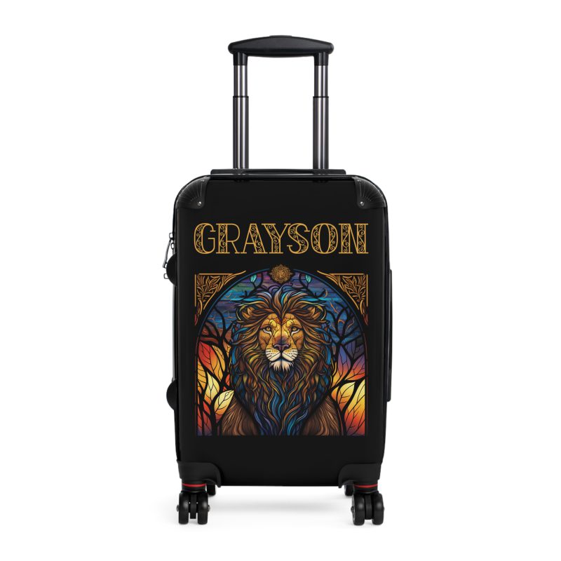 Custom Lion Suitcase - Kids' luggage featuring a unique lion design, perfect for young adventurers.