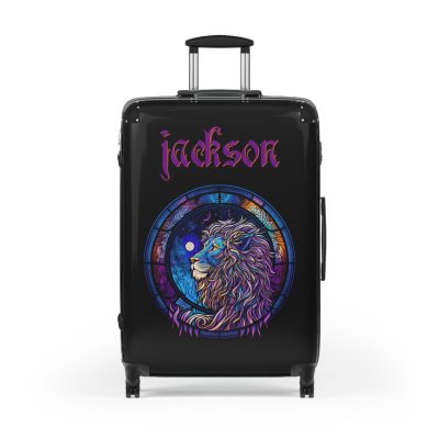 Custom Lion Suitcase - Kids' luggage featuring a unique lion design, perfect for young adventurers.