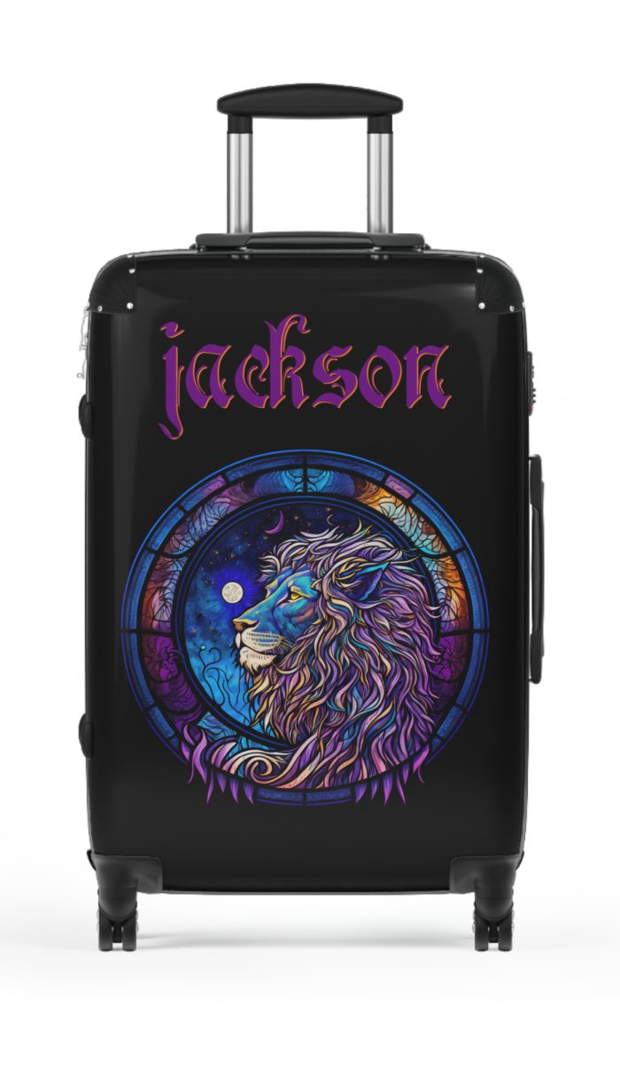 Custom Lion Suitcase - Kids' luggage featuring a unique lion design, perfect for young adventurers.