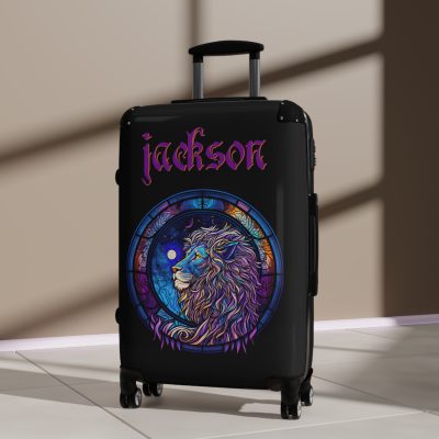 Custom Lion Suitcase - Kids' luggage featuring a unique lion design, perfect for young adventurers.