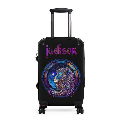 Custom Lion Suitcase - Kids' luggage featuring a unique lion design, perfect for young adventurers.