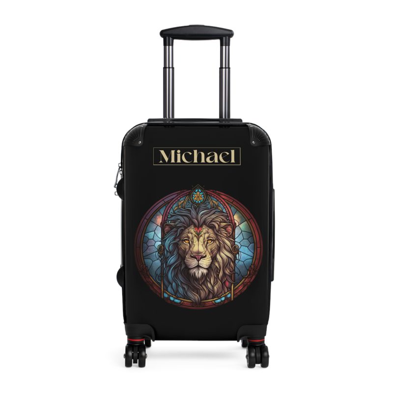 Custom Lion Suitcase - Kids' luggage featuring a unique lion design, perfect for young adventurers.v