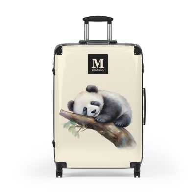 Custom Panda Suitcase - A personalized travel companion adorned with a unique panda design, showcasing your individuality throughout your travels.