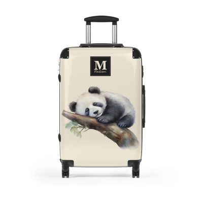 Custom Panda Suitcase - A personalized travel companion adorned with a unique panda design, showcasing your individuality throughout your travels.