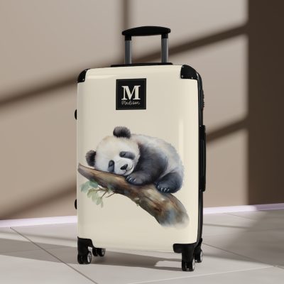 Custom Panda Suitcase - A personalized travel companion adorned with a unique panda design, showcasing your individuality throughout your travels.