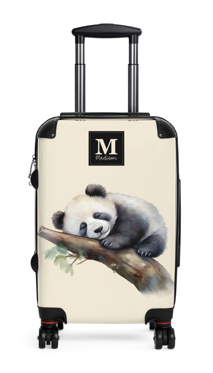 Custom Panda Suitcase - A personalized travel companion adorned with a unique panda design, showcasing your individuality throughout your travels.