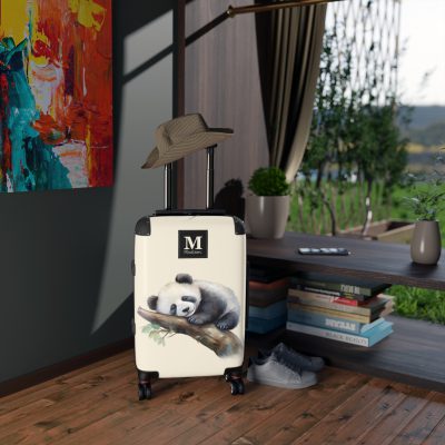 Custom Panda Suitcase - A personalized travel companion adorned with a unique panda design, showcasing your individuality throughout your travels.