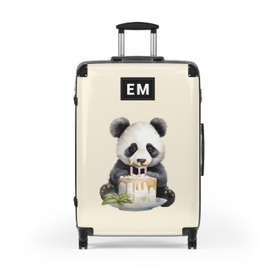 Custom Panda Suitcase - A personalized travel companion adorned with a unique panda design, showcasing your individuality throughout your travels.