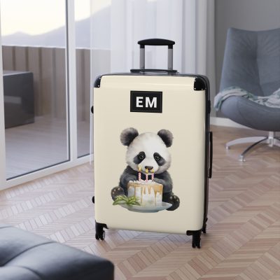 Custom Panda Suitcase - A personalized travel companion adorned with a unique panda design, showcasing your individuality throughout your travels.