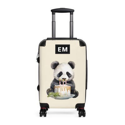 Custom Panda Suitcase - A personalized travel companion adorned with a unique panda design, showcasing your individuality throughout your travels.