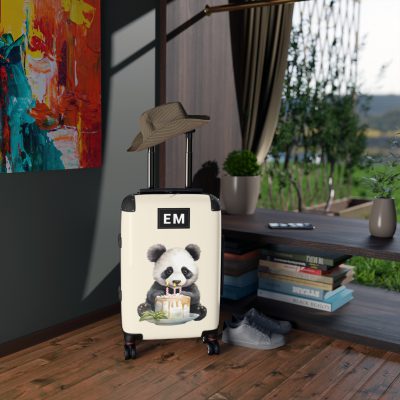 Custom Panda Suitcase - A personalized travel companion adorned with a unique panda design, showcasing your individuality throughout your travels.