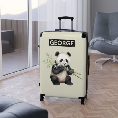 Custom Panda Suitcase - A personalized travel companion adorned with a unique panda design, showcasing your individuality throughout your travels.