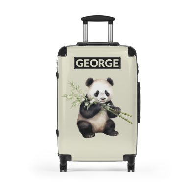 Custom Panda Suitcase - A personalized travel companion adorned with a unique panda design, showcasing your individuality throughout your travels.