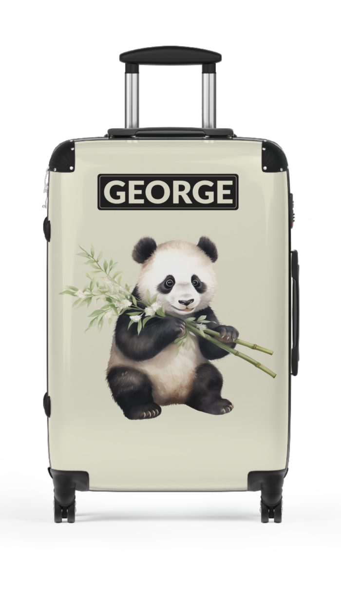 Custom Panda Suitcase - A personalized travel companion adorned with a unique panda design, showcasing your individuality throughout your travels.