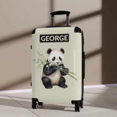 Custom Panda Suitcase - A personalized travel companion adorned with a unique panda design, showcasing your individuality throughout your travels.