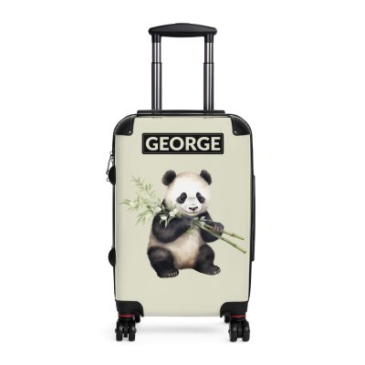 Custom Panda Suitcase - A personalized travel companion adorned with a unique panda design, showcasing your individuality throughout your travels.