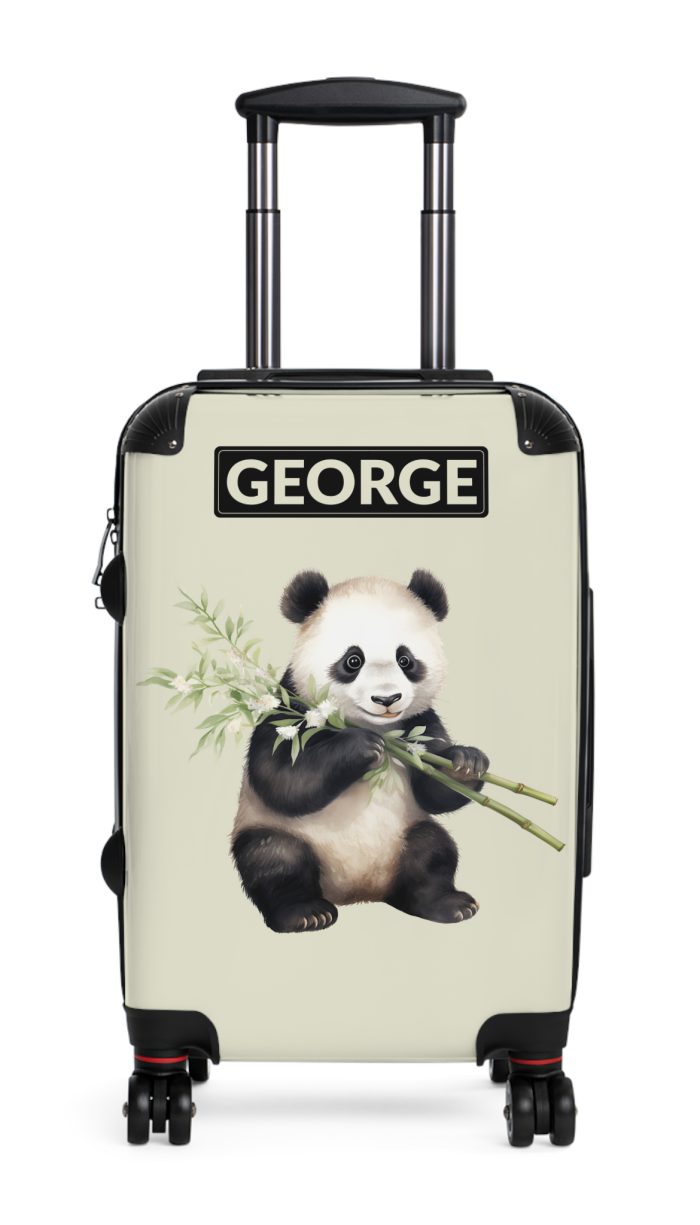 Custom Panda Suitcase - A personalized travel companion adorned with a unique panda design, showcasing your individuality throughout your travels.