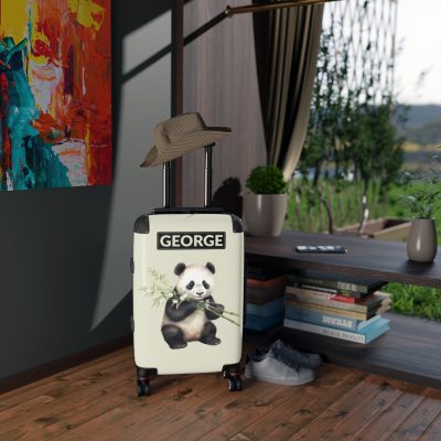 Custom Panda Suitcase - A personalized travel companion adorned with a unique panda design, showcasing your individuality throughout your travels.