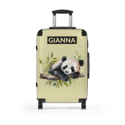 Custom Panda Suitcase - A personalized travel companion adorned with a unique panda design, showcasing your individuality throughout your travels.