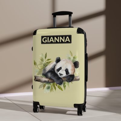 Custom Panda Suitcase - A personalized travel companion adorned with a unique panda design, showcasing your individuality throughout your travels.