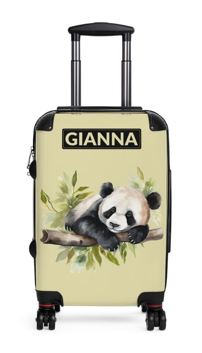 Custom Panda Suitcase - A personalized travel companion adorned with a unique panda design, showcasing your individuality throughout your travels.