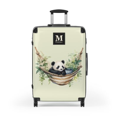 Custom Panda Suitcase - A personalized travel companion adorned with a unique panda design, showcasing your individuality throughout your travels.