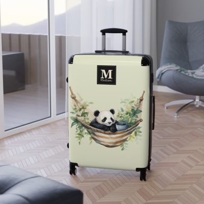 Custom Panda Suitcase - A personalized travel companion adorned with a unique panda design, showcasing your individuality throughout your travels.