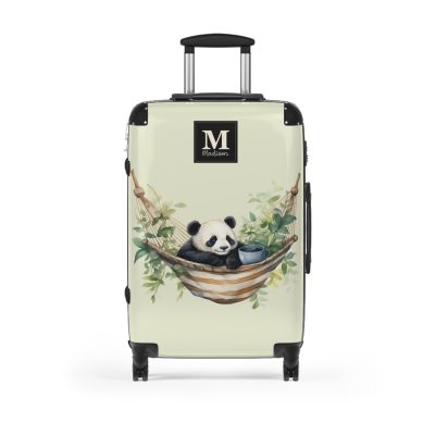 Custom Panda Suitcase - A personalized travel companion adorned with a unique panda design, showcasing your individuality throughout your travels.