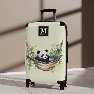 Custom Panda Suitcase - A personalized travel companion adorned with a unique panda design, showcasing your individuality throughout your travels.