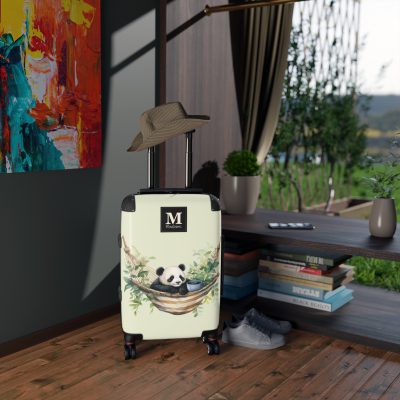 Custom Panda Suitcase - A personalized travel companion adorned with a unique panda design, showcasing your individuality throughout your travels.