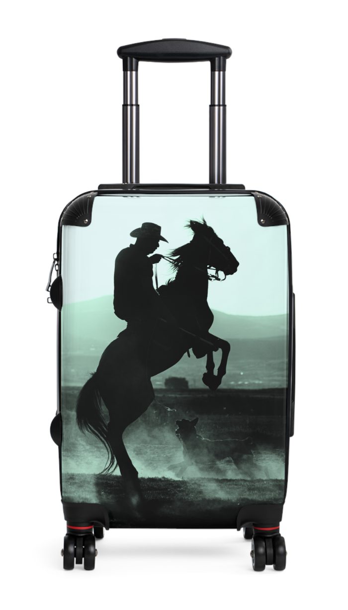 Black Horse Suitcase - Kids' luggage featuring a sleek black horse design, perfect for young equestrians.