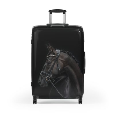 Black Horse Suitcase - Kids' luggage featuring a sleek black horse design, perfect for young equestrians.