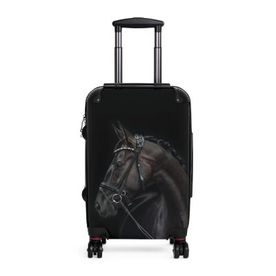 Black Horse Suitcase - Kids' luggage featuring a sleek black horse design, perfect for young equestrians.