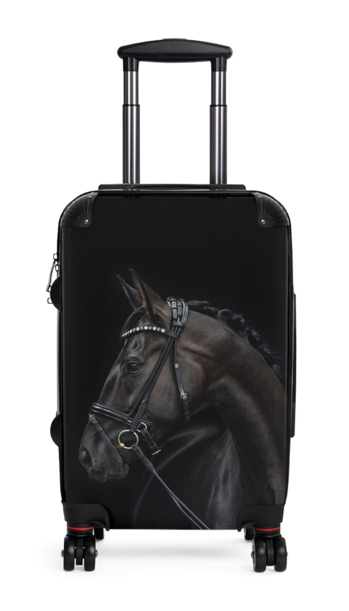 Black Horse Suitcase - Kids' luggage featuring a sleek black horse design, perfect for young equestrians.