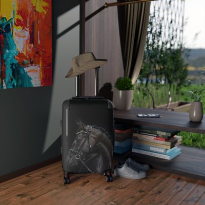 Black Horse Suitcase - Kids' luggage featuring a sleek black horse design, perfect for young equestrians.