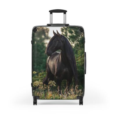 Black Horse Suitcase - Kids' luggage featuring a sleek black horse design, perfect for young equestrians.