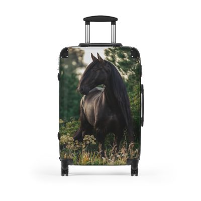 Black Horse Suitcase - Kids' luggage featuring a sleek black horse design, perfect for young equestrians.