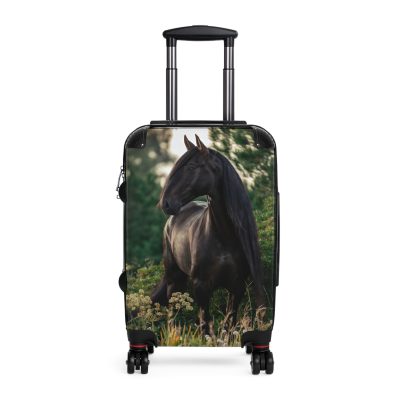 Black Horse Suitcase - Kids' luggage featuring a sleek black horse design, perfect for young equestrians.