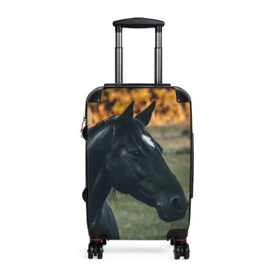 Black Horse Suitcase - Kids' luggage featuring a sleek black horse design, perfect for young equestrians.